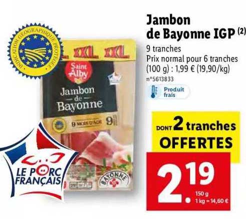 jambon de bayonne igp saint alby