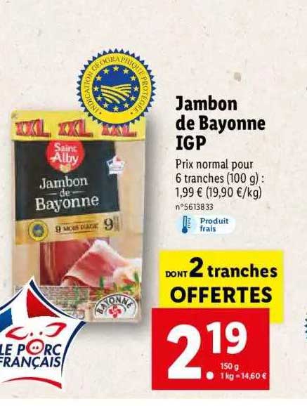 jambon de bayonne igp saint alby