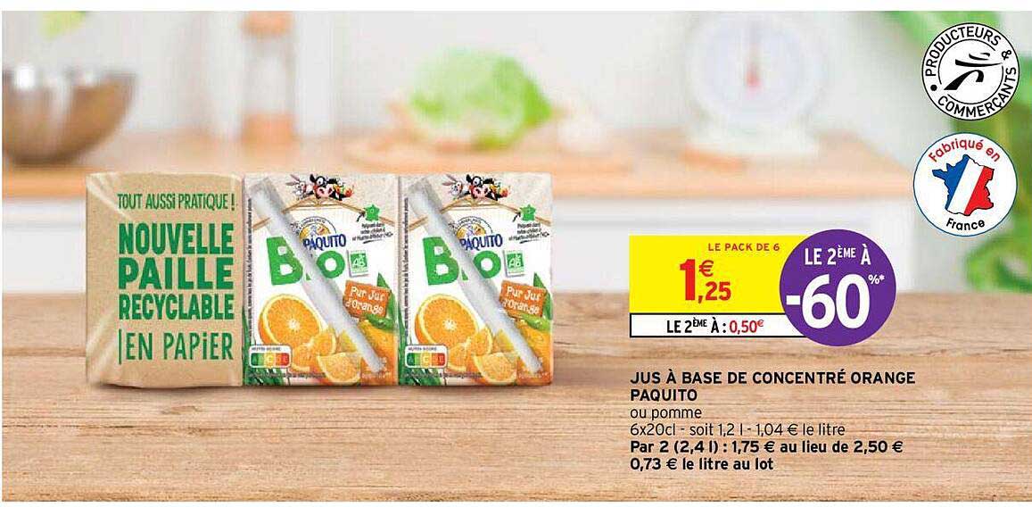 Jus à Base De Concentré Orange Paquito