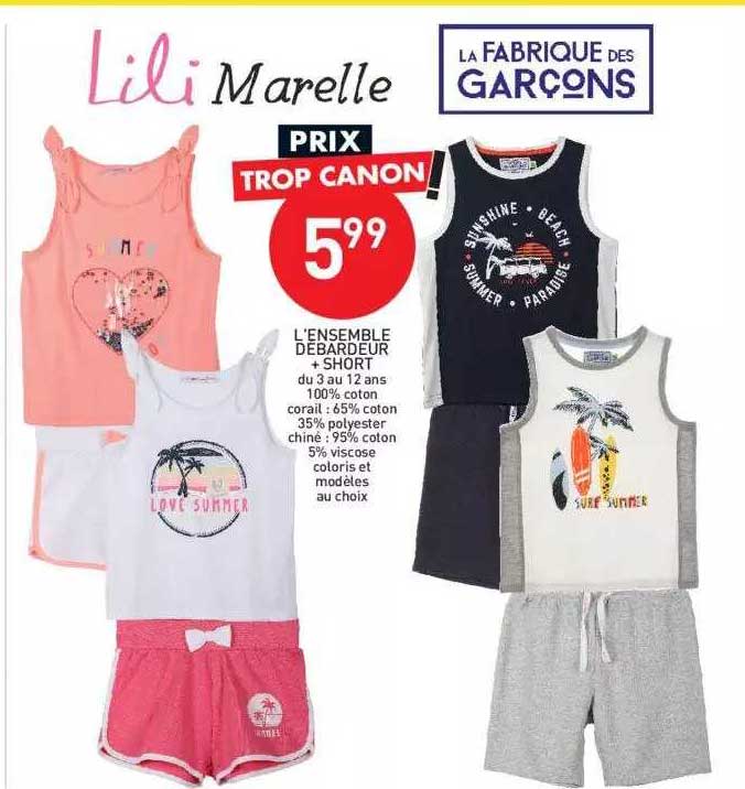 l'ensemble débardeur + short lili marelle