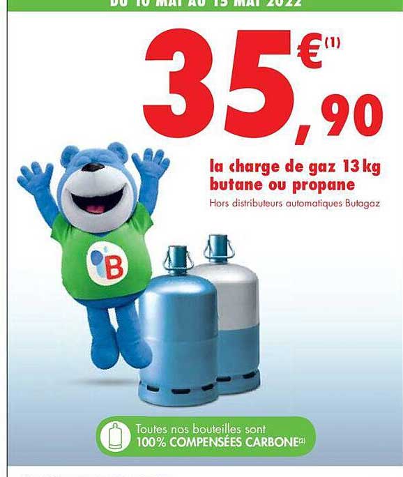 la charge de gaz 13 kg butane ou propane