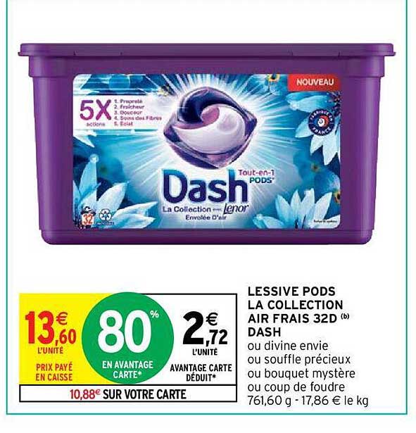 lessive pods la colllection air frais 32d dash