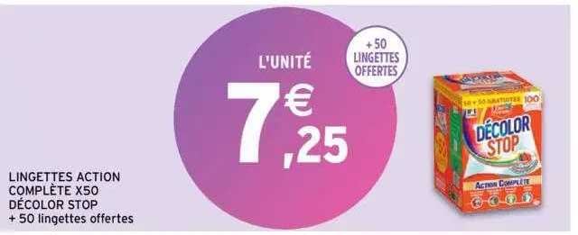 lingettes action complète x50 décolor stop