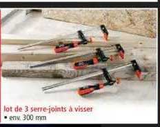 lot de 3 serre-joints à visser