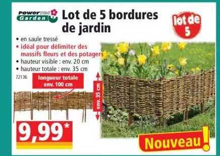 Lot De 5 Bordures De Jardin Powertec Garden