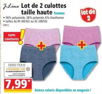 lot de de 2 culottes taille haute femme j-line