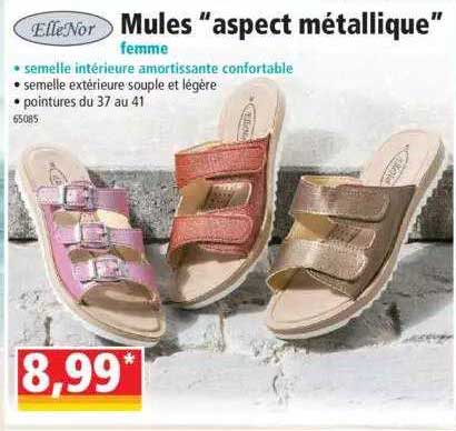 Mules "aspect Métallique" ElleNor