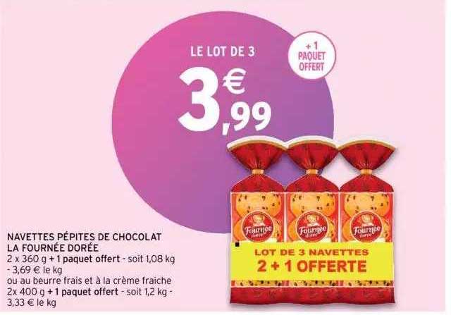navettes pépites de chocolat la fournée dorée