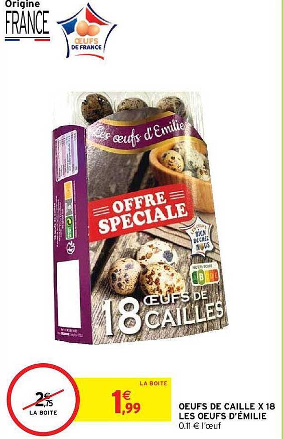 oeufs de caille x18 les oeufs d'émilie
