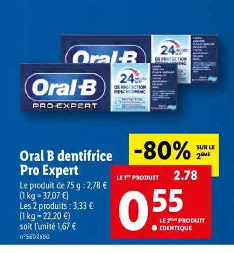 oral b dentifrice pro expert