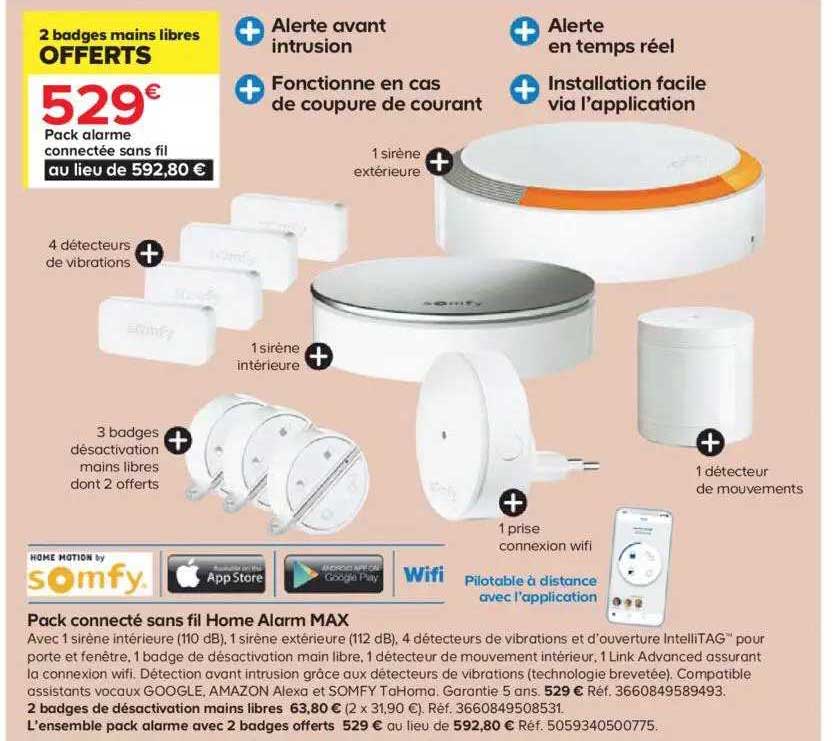 pack connecté sans fil home alarm max