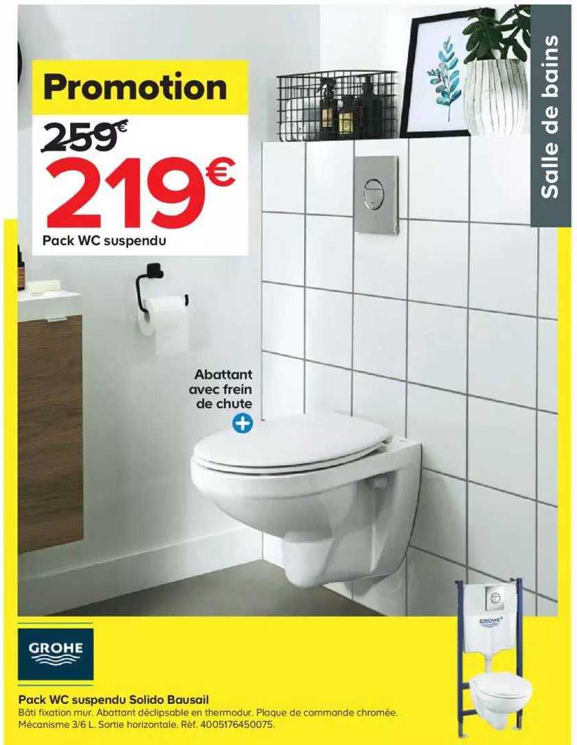 pack wc suspendu solido bausail grohe