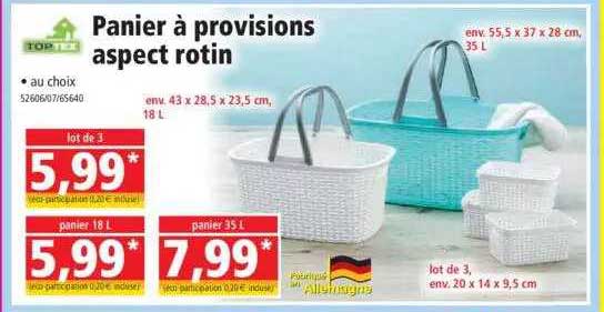 Panier à Provisions Aspect Rotin Toptex