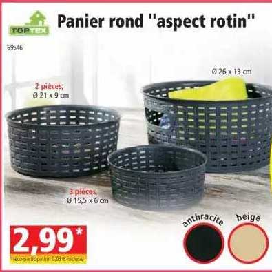 panier rond "aspect rotin" toptex
