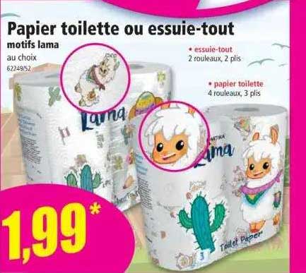 papier toilette ou essuie-tout motifs lama