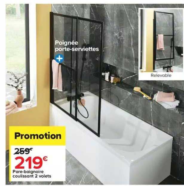 pare-baignoire coulissant 2 volets