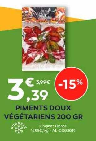 piments doux végétariens 200 gr