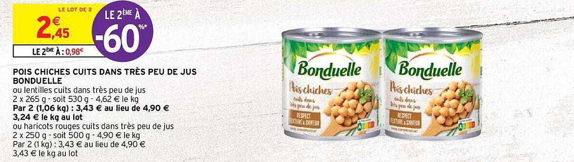 pois chiches cuits dans très peu de jus bonduelle