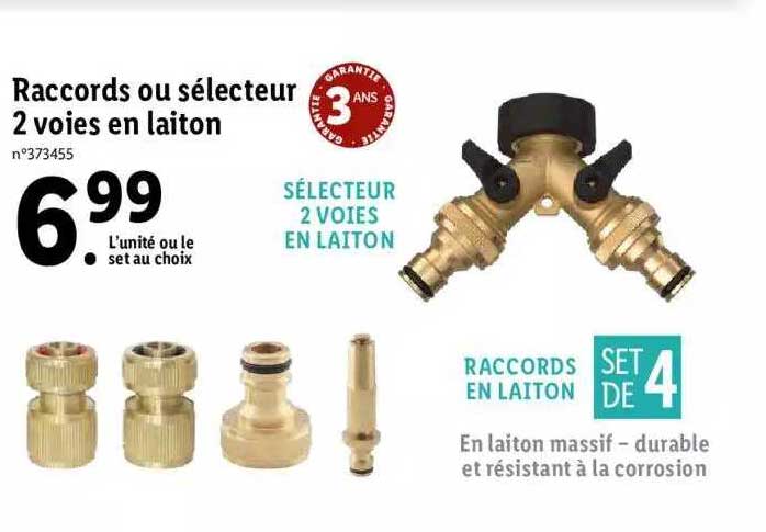 raccord ou sélecteur 2 voies en laiton