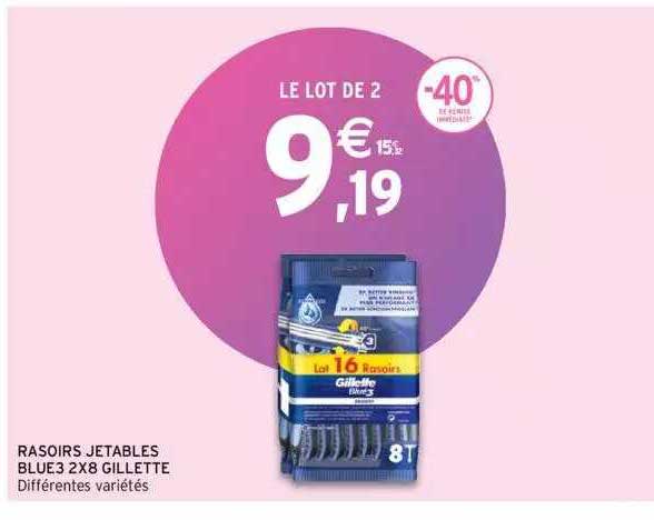 Rasoirs Jetables Blue3 2x8 Gillette