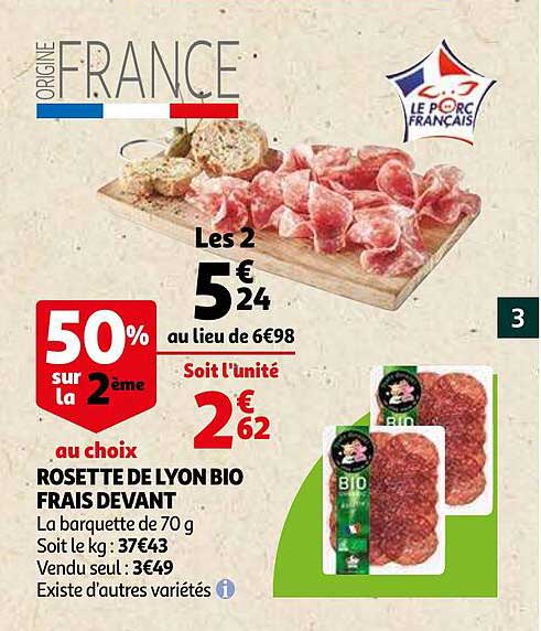 rosette de lyon bio frais devant