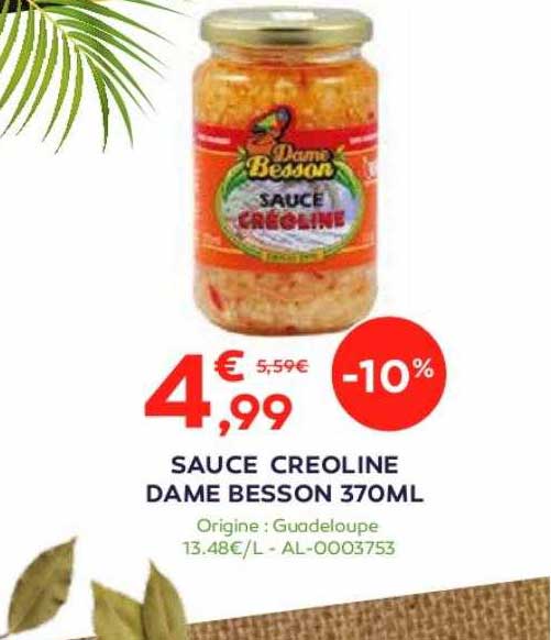 sauce créoline dame besson 370ml