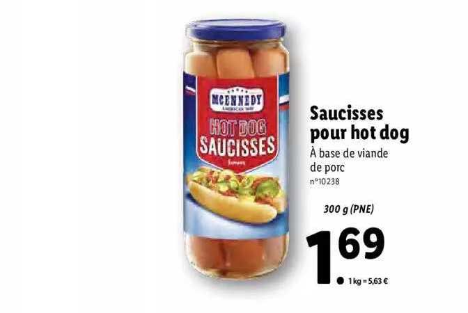 saucisses pour hot dog mcennedy