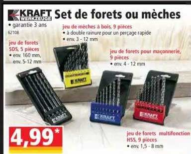 set de forets ou mèches kraft werkzeuge