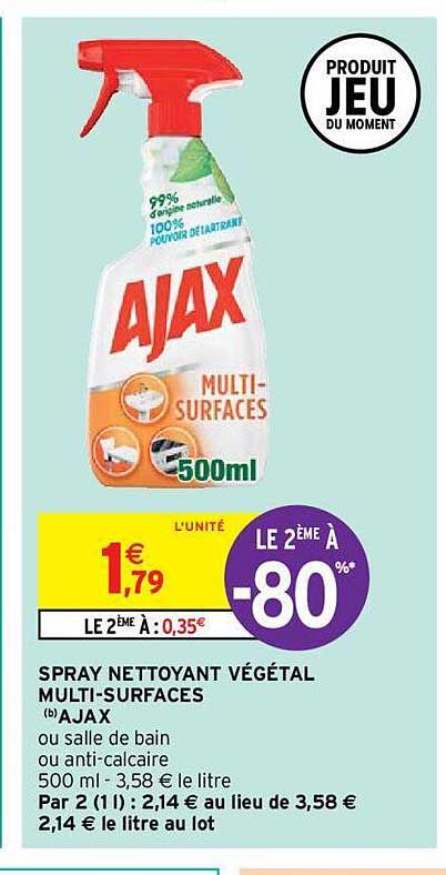 spray nettoyant végétal multi-surfaces ajax