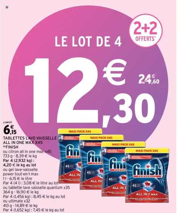 tablettes lave-vaisselle all in one max x45 finish