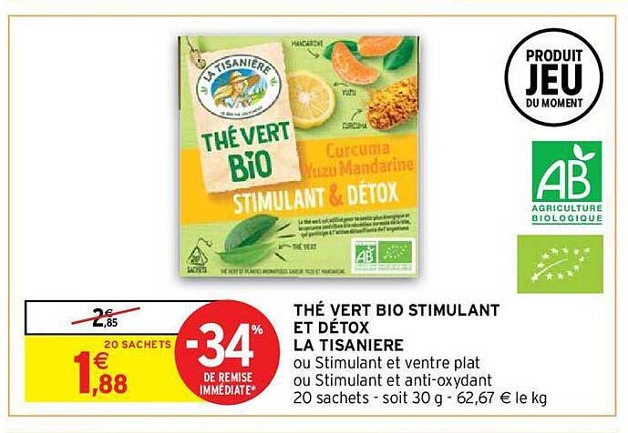 thé vert bio stimulant et détox la tisanière