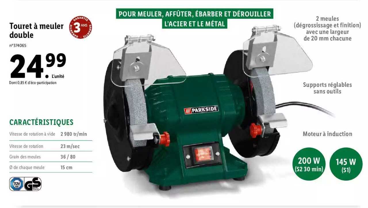 touret à meuler double parkside