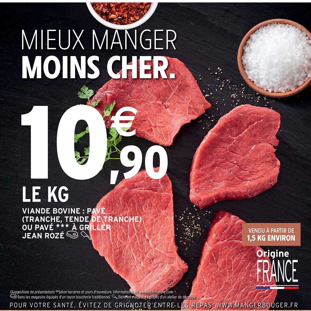 viande bovine : pavé (tranche, tende de tranche) ou pavé *** à griller jean rozé