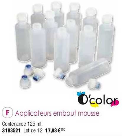 applicateurs embout mousse o'color