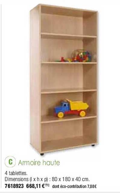 Armoire Haute 4 Tablettes