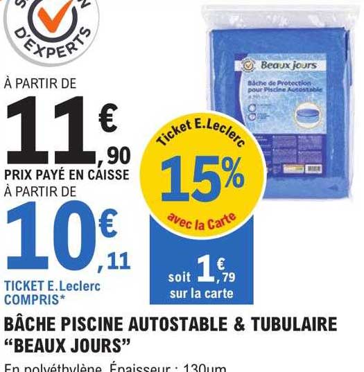 bâche piscine autostable & tubulaire "beaux jours"