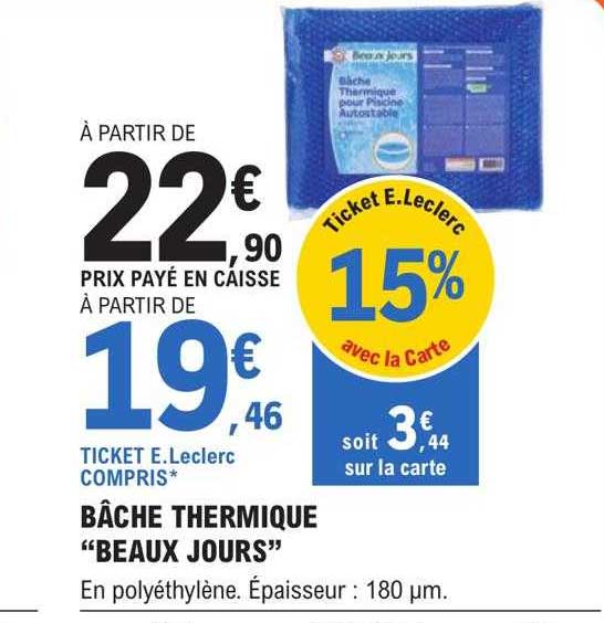 bâche thermique "beaux jours"