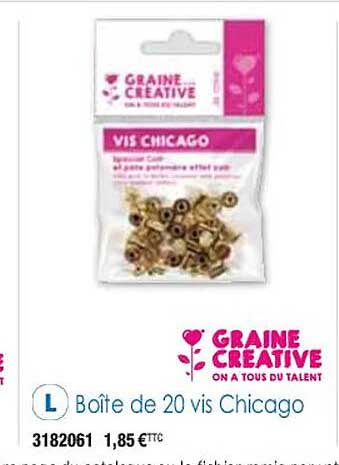 boîte de 20 vis chicago graine créative