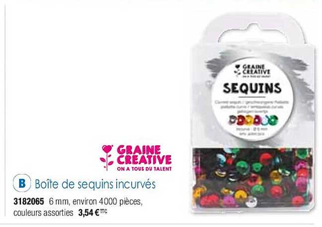 boîte de sequins incurvés graine créative