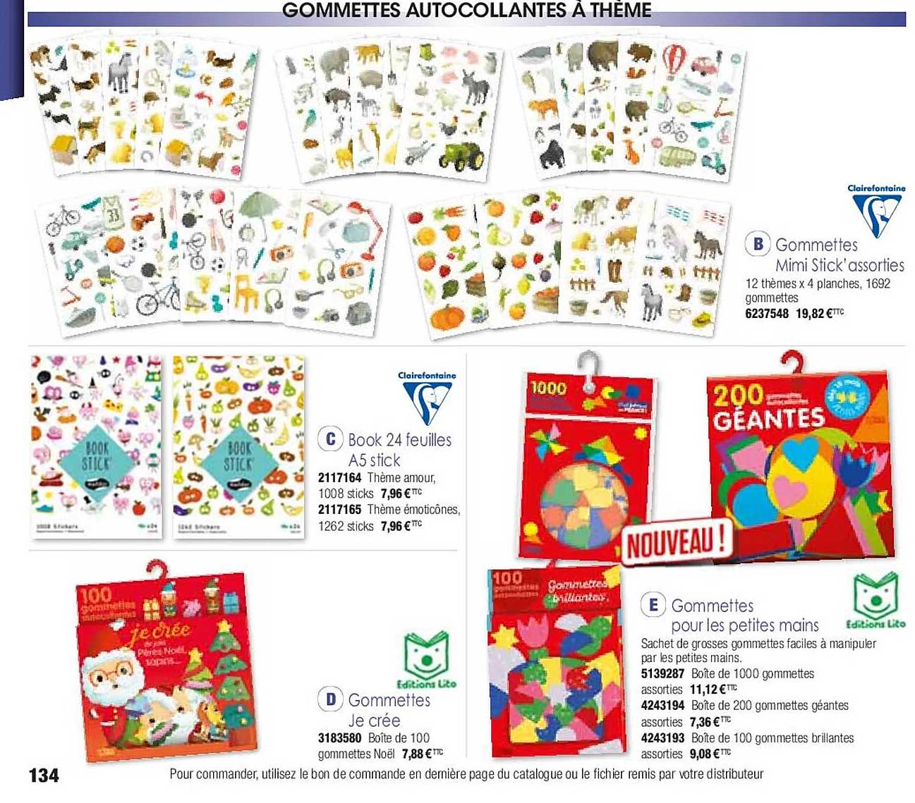 book 24 feuilles A5 stick clairefontaine, gommettes je crée, gommettes pour les petites mains, gommettes mimi stick assorties clairefontaine