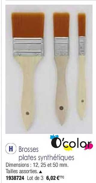 brosses plates synthétiques o'color