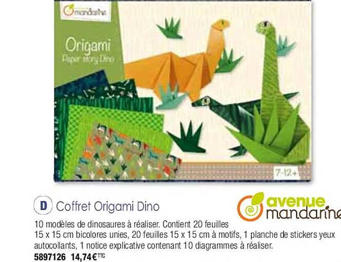 coffret origami dino avenue mandarine