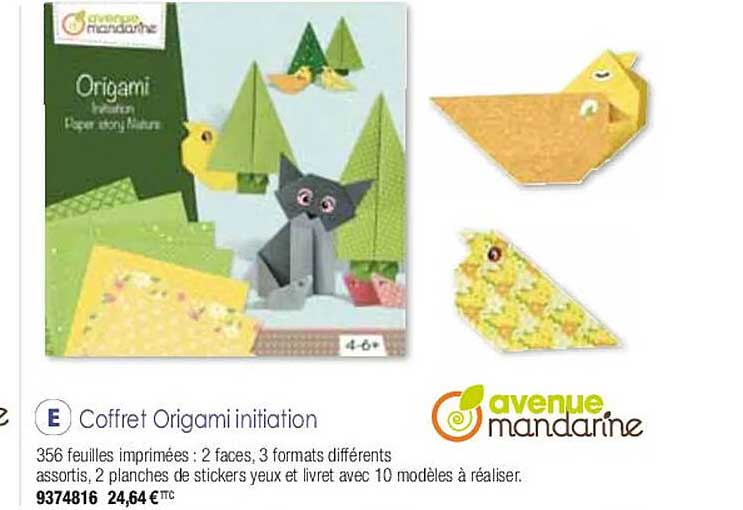 coffret origami initiation avenue mandarine