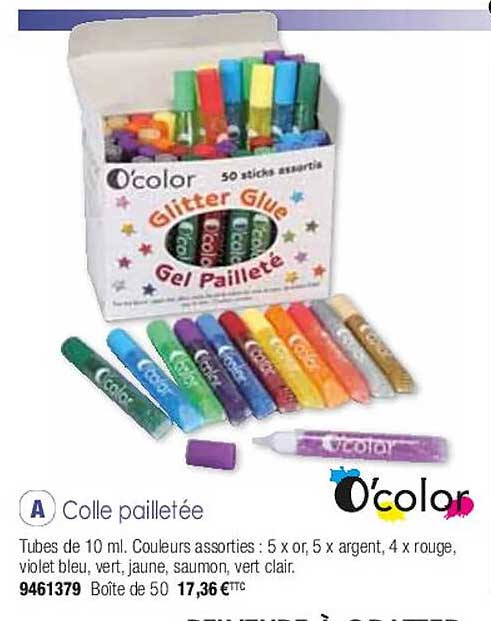 colle pailletée o'color