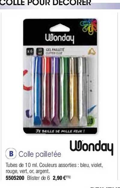 colle pailletée wonday