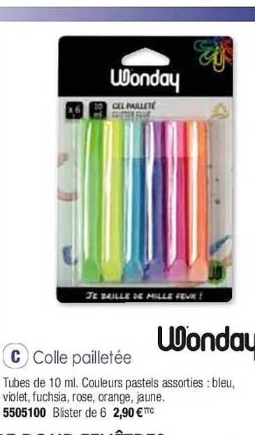 colle pailletée wonday