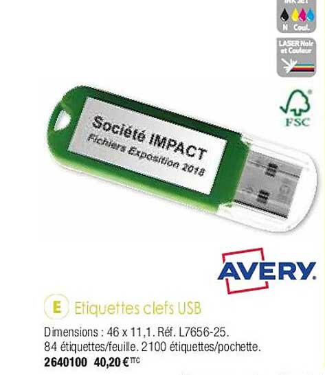 étiquettes Clefs Usb Avery