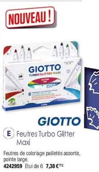 feutres turbo glitter maxi giotto