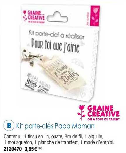 kit porte-clés papa maman graine créative
