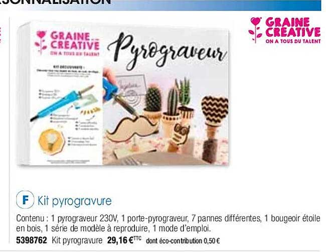 kit pyrogravure graine créative